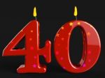 Number Forty Candles Show Party Decorations Or Birthday Cake Stock Photo