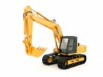 Excavator Isolated With Light Shadow Stock Photo