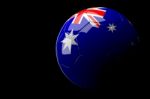 Australia Soccer Ball Isolated Dark Background Stock Photo