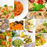 Collection Of Different Type Of Italian Pasta Collage Stock Photo