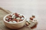 Many Almonds In A Bowl Stock Photo