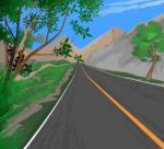 Roadside,transportation Nature Landscape Background Stock Photo