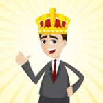 Cartoon Businessman With Crown Stock Photo