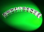 Confidence Letters Mean Believe In Yourself And Certainty Stock Photo