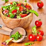 Mixed Lettuce Salad And Tomatoes Stock Photo