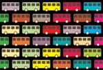 Vintage Bus Pattern Stock Photo