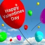 Happy Valentines Day On Balloons Stock Photo