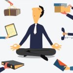 Businessman Doing Yoga Stock Photo