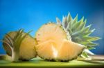 Piece Of  Pineapple Sliced Stock Photo