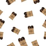 Seamless Pattern With Coffee Bean On Paper Bag  Illustrati Stock Photo