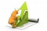 Business Growth Chart And Bull Stock Photo