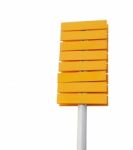 Empty Yellow Signpost Stock Photo