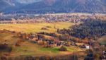 Sunny October Day In Mountain Village. Autumn In Poland Stock Photo