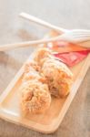 Fast Food With Fried Chicken On A Plate Stock Photo