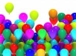 Colourful Balloons Mean Cheerful Party Or Happy Celebration Stock Photo