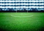 Soccer Field And The Bright Lights Stock Photo