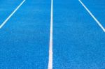 Blue Stadium Floors For Fitness Or Competition Bangkok Of Thailand Stock Photo