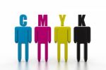 CMYK Colored Icon People Stock Photo