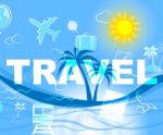 Travel Icons Represents Trip Travelled And Sign Stock Photo