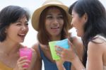 Portrait Of Young Woman Happy Face Laughing And Joyful Emotion I Stock Photo