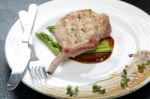 Grilled Pork Chop Stock Photo