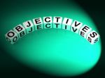 Objectives Dice Show Motivation Aims And Goals Stock Photo