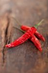 Dry Red Chili Peppers Stock Photo