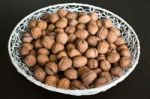 Walnuts In A Basket Stock Photo