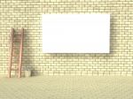 Blank Street Advertising Billboard On Brick Wall Stock Photo