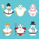 Snowman Characters Stock Photo