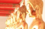 Row Of Golden Buddha Statue (selective Focused) Stock Photo