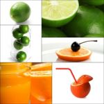 Citrus Fruits Collage Stock Photo