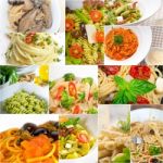 Collection Of Different Type Of Italian Pasta Collage Stock Photo