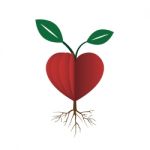 Heart Love Young Plant Flat Icon  Illustration Stock Photo