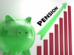 Raising Pension Chart Shows Personal Growth Stock Photo