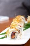 Fresh Sushi Choice Combination Assortment Selection Stock Photo