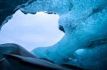 Crystal Ice Cave Near Jokulsarlon Stock Photo