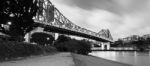 Story Bridge In Brisbane. Black And White Stock Photo