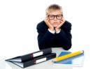 School Boy Wearing Eyeglass Stock Photo