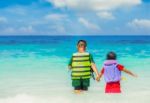 Portrait Of Children In Life-jackets Stock Photo