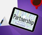 Partnership Word Means Work Together And Collaborate Stock Photo