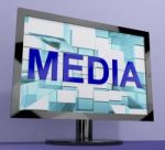 Media Word On Monitor Stock Photo