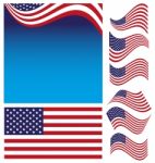 American Flag Set Stock Photo