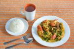 Fried Crab In Yellow Curry Stock Photo