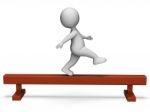 Balance Beam Represents Get Fit And Exercise 3d Rendering Stock Photo