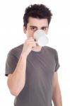 Man Having Coffee Stock Photo