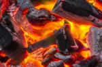 Charcoal Burn Fire Background Stock Photo