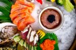 Fresh Sushi Choice Combination Assortment Selection Stock Photo