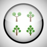 Tree In Circle Frame. Icon Concept Stock Photo