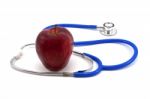 Apple And Stethoscope  Stock Photo